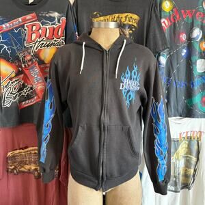 Vintage 1990s Harley Davidson Flames Zip Up hoodie